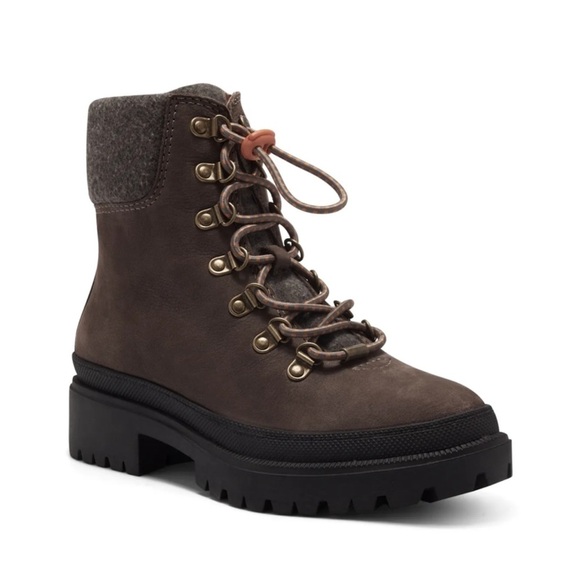 LUCKY BRAND Eavan Womens Suede Ankle Combat & Lace-Up Chunky Boots size 9 NWOT - Picture 3 of 16